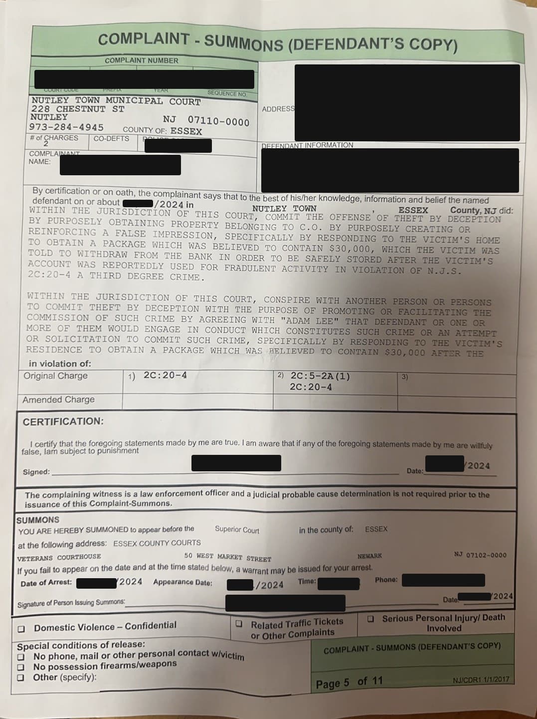 Fraud-related - New Jersey