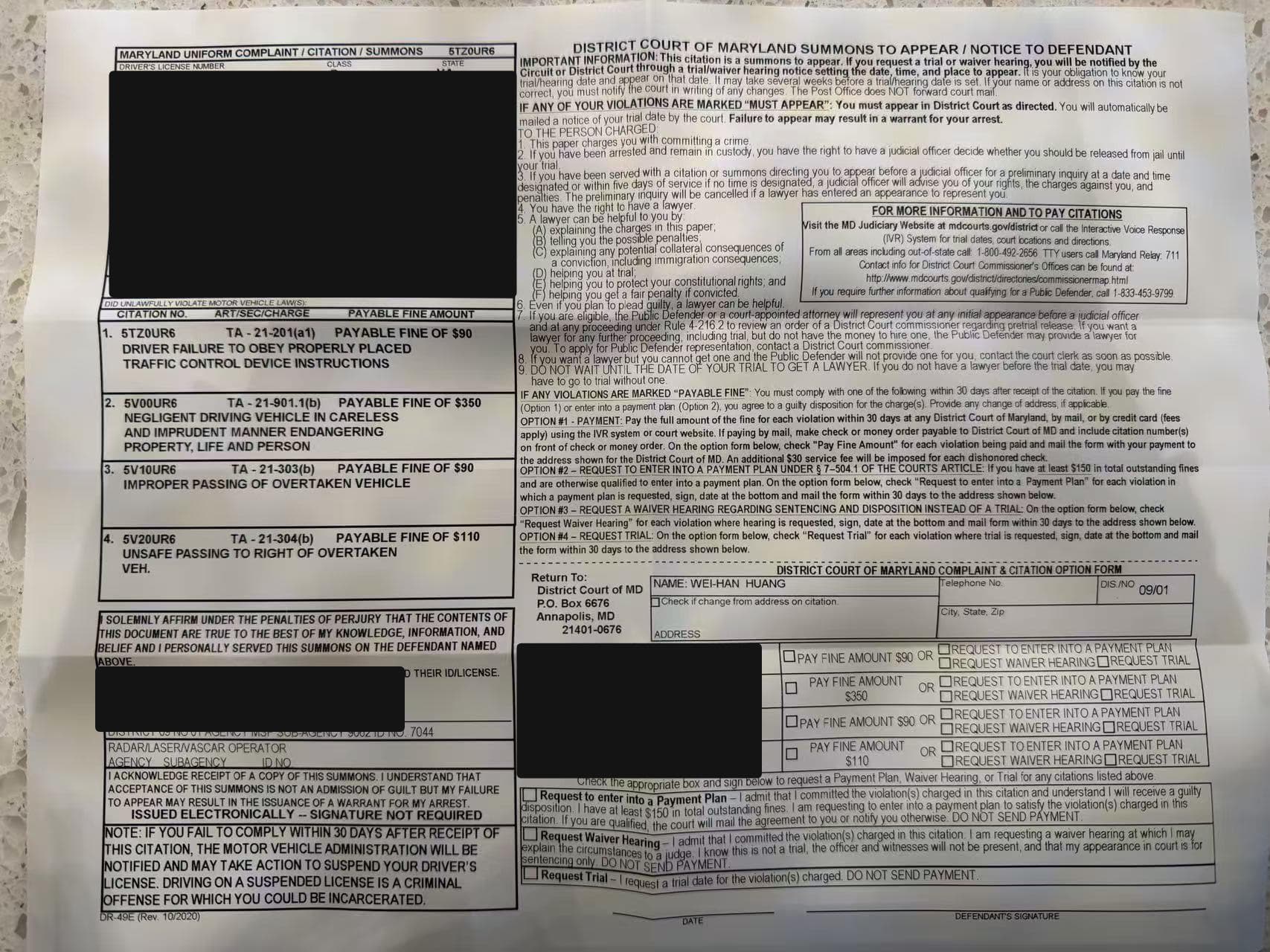 Operador sin licencia - Virginia