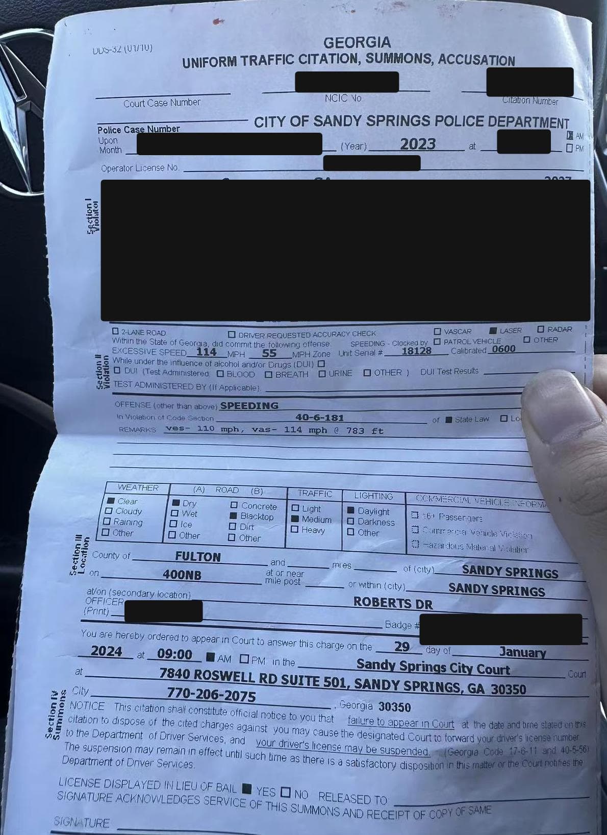 Vehículo no registrado - Estado de Nueva York